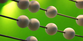 Slide rule Slide rule with balls in close-up.